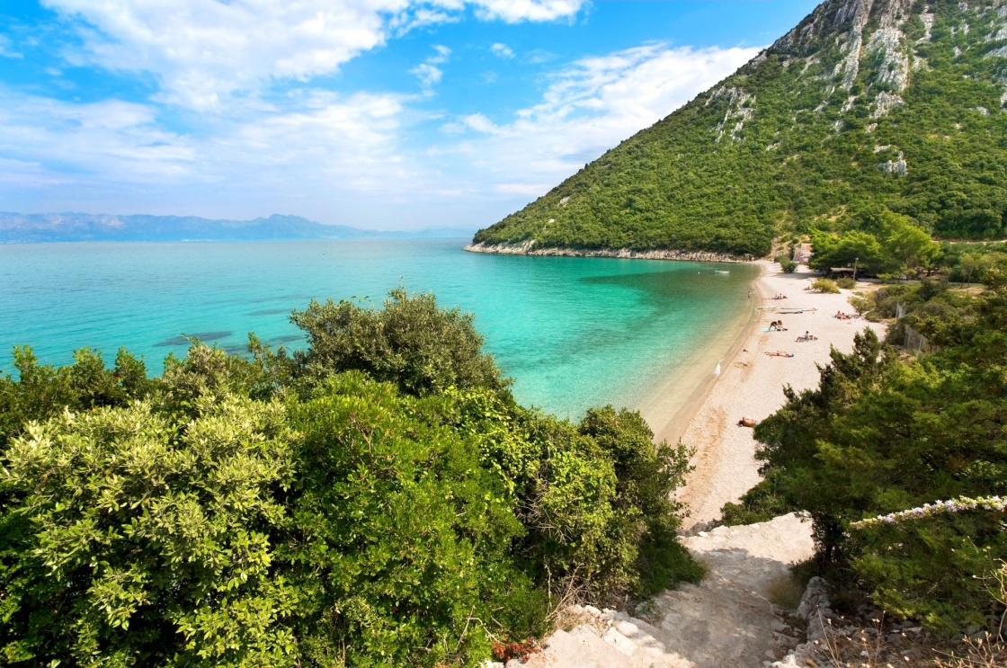 Croatian Beach, Beautiful Divna Bay On Peljesac Peninsula,